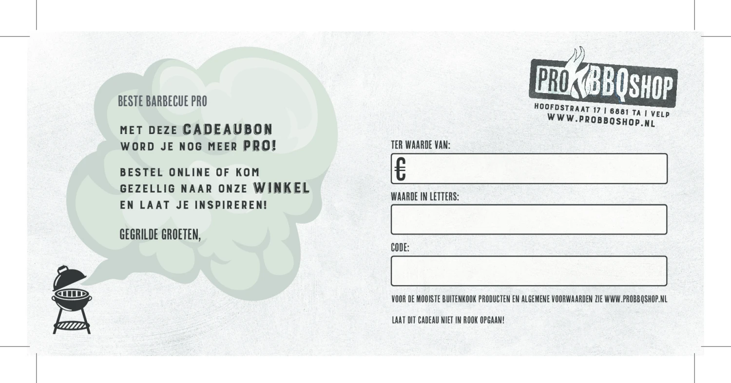 Cadeau Bon ProBBQshop 2 Cadeau Bon ProBBQshop - Afbeelding 2