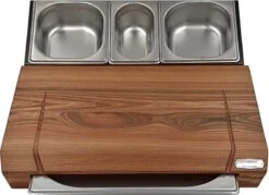 Cuttworxs Eiken Houten Snijplank Large Met Sap Geul En Geïntegreerde Opvangbak