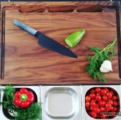 Cuttworxs Notenhouten Snijplank XL Met Sap Geul En Geïntegreerde Opvangbak -BBQ Verkoopwinkel cuttworxs notenhouten snijplank xl met sap geul en 3