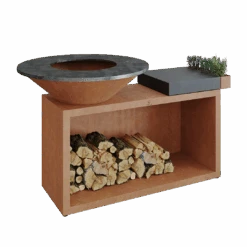 Ofyr Island Corten 85-100 Teakhout En Donker Grijs Keamiek -BBQ Verkoopwinkel ofyr island corten 85 100 teakhout en donker grijs 2