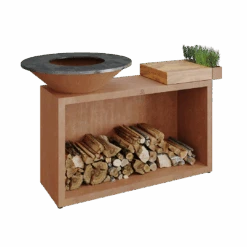 Ofyr Island Corten 85-100 Teakhout En Donker Grijs Keamiek