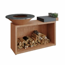 Ofyr Island Corten 85-100 Teakhout En Donker Grijs Keamiek -BBQ Verkoopwinkel ofyr island corten 85 100 teakhout en donker grijs 3